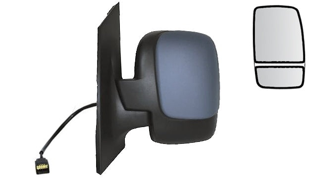 Espelho Fiat Scudo 06-16 Esquerdo Eletrico Rebativel 2 Vidros P/ Pintar