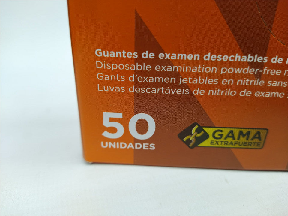 Luvas Nitrilo Diamantadas Laranja Tam. XL