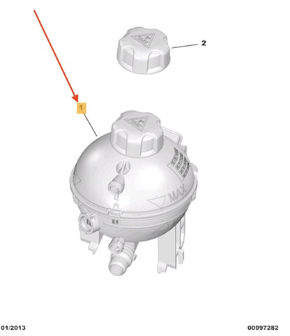 Depósito de expansão líquido de refrigeração Motor Peugeot Citroen Opel Toyota Fiat