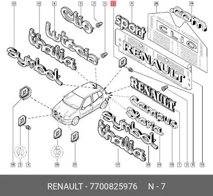 Emblema Cromado Traseiro Renault Clio I 91-98
