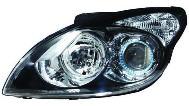 Farol Esquerdo Eletrico Hyundai I30 07-12 Mascara Preta C/ Motor