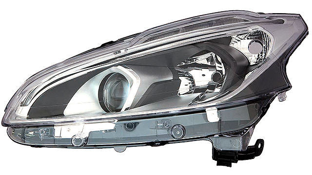 Farol Esquerdo Led Fundo Negro Peugeot 208 15-