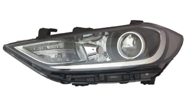 Farol Esquerdo Negro Hyundai Elantra 16-18