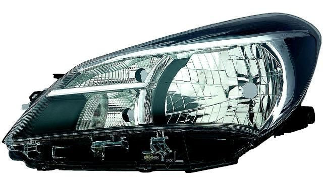 Farol Esquerdo Toyota Yaris 5P 14- Mascara Preta
