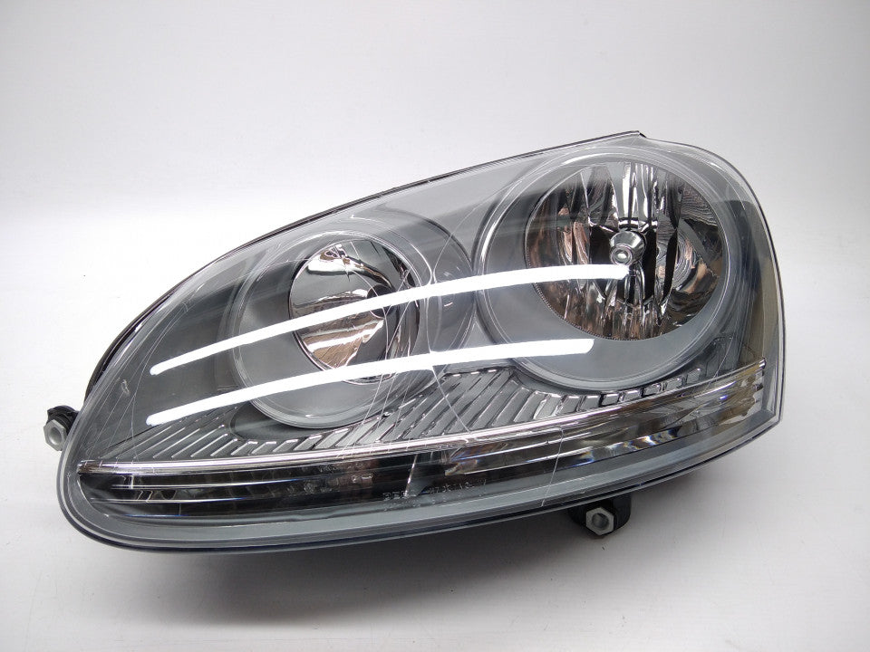 Farol Esquerdo Vw Golf V 03-08 Mascara Cinza
