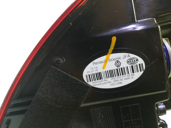Farolim Tras Direito Renault Scenic IV 16 -