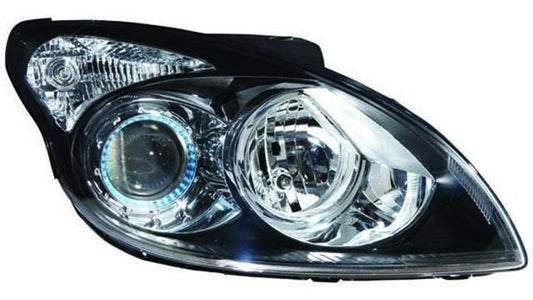 Farol Direito Eletrico Hyundai I30 07-12 Mascara Preta C/ Motor