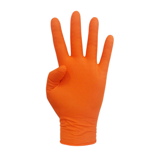 Luvas Nitrilo Diamantadas Laranja Tam. L