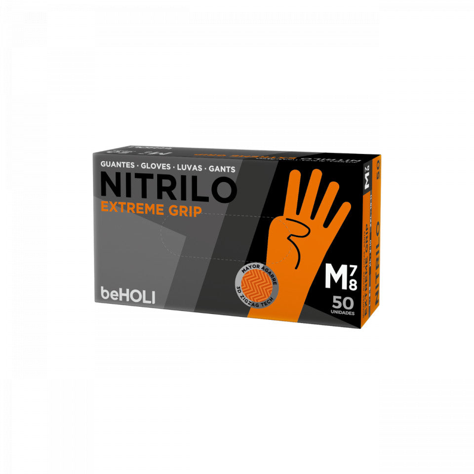 Luvas Nitrilo Diamantadas Laranja Tam. L