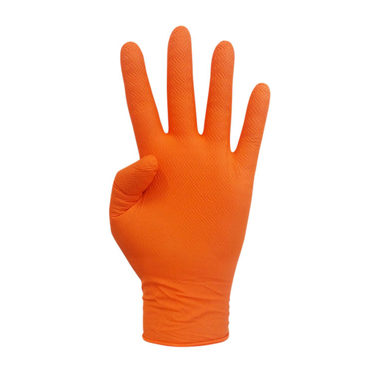 Luvas Nitrilo Diamantadas Laranja Tam. M