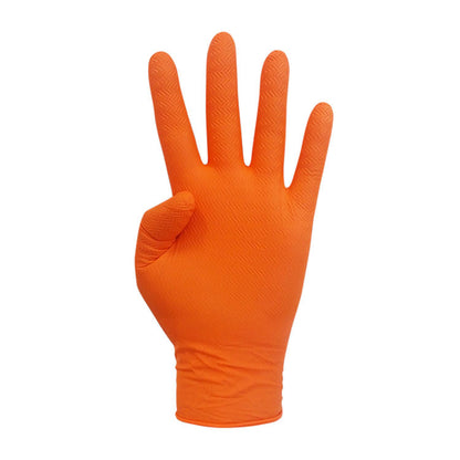 Luvas Nitrilo Diamantadas Laranja Tam. M