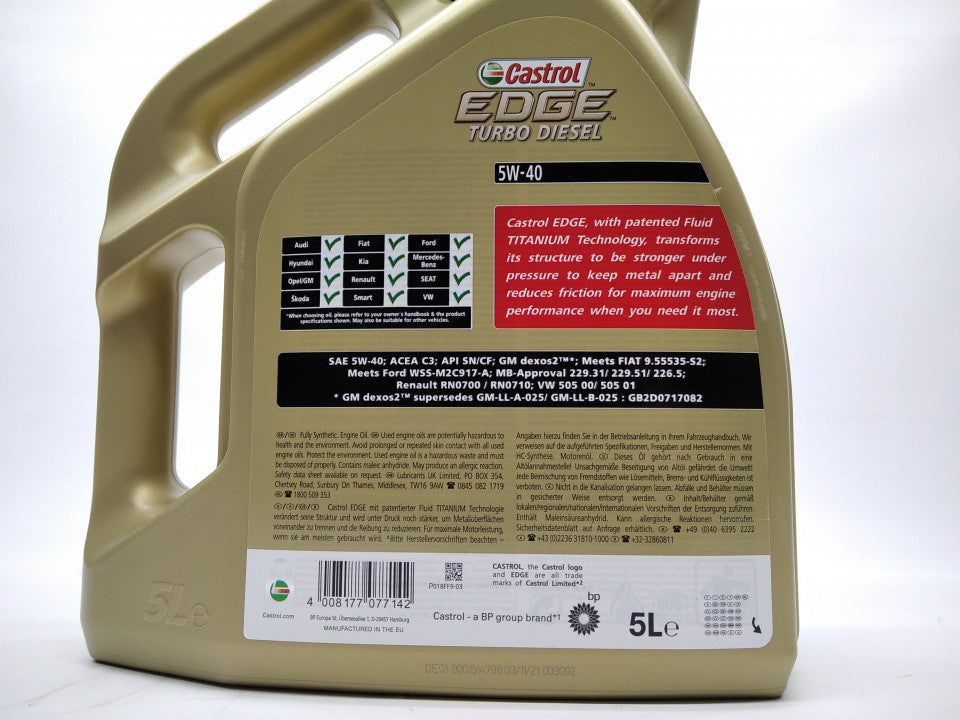 Oleo Motor Castrol EDGE 5W40 TD FST Titanium 5L